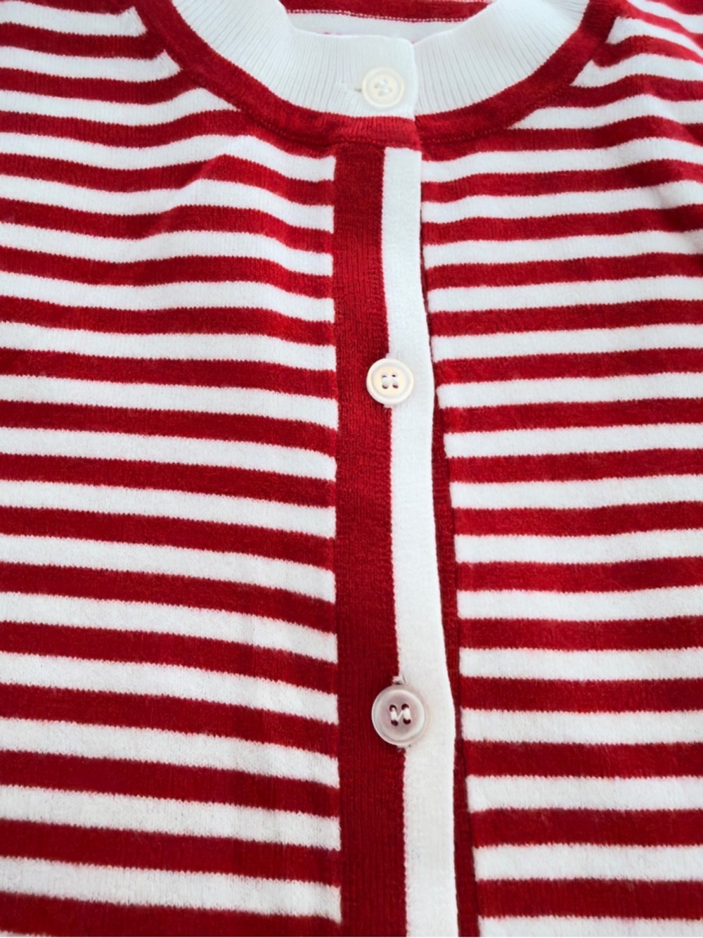 Women’s Red & White Stripe Button-Front Cardigan - Picture 15 of 15